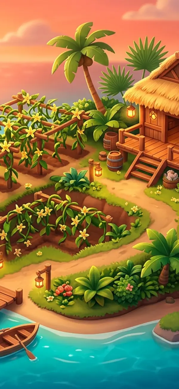 Vanilla Isle running in portrait on an Android phone
